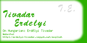 tivadar erdelyi business card